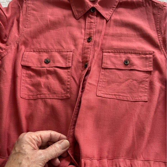 Croft & Barrow A-Line Shirtdress Short Sleeve Knee Length Mauve Pink Size Small - Picture 7 of 11